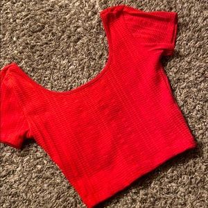 Red crop top